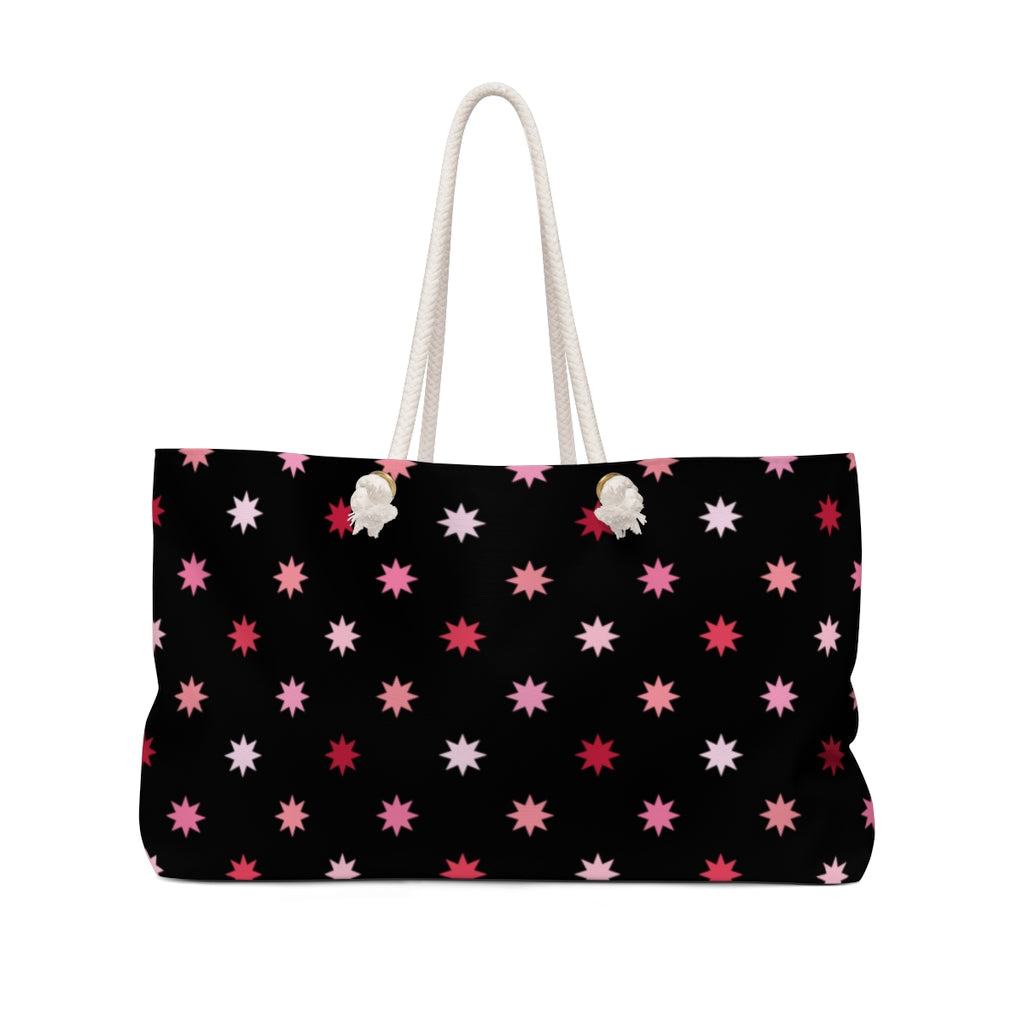 Geo Star Weekender Bag / Black Pink