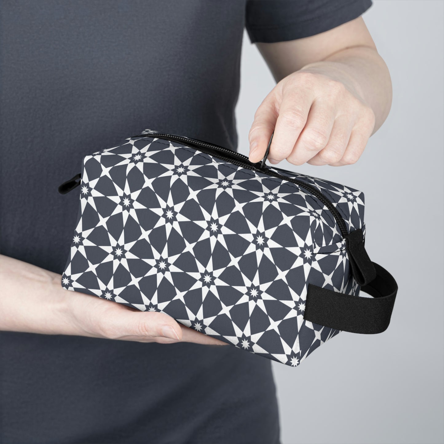 Travel Toiletry Bag / August Geo / Dark Gray