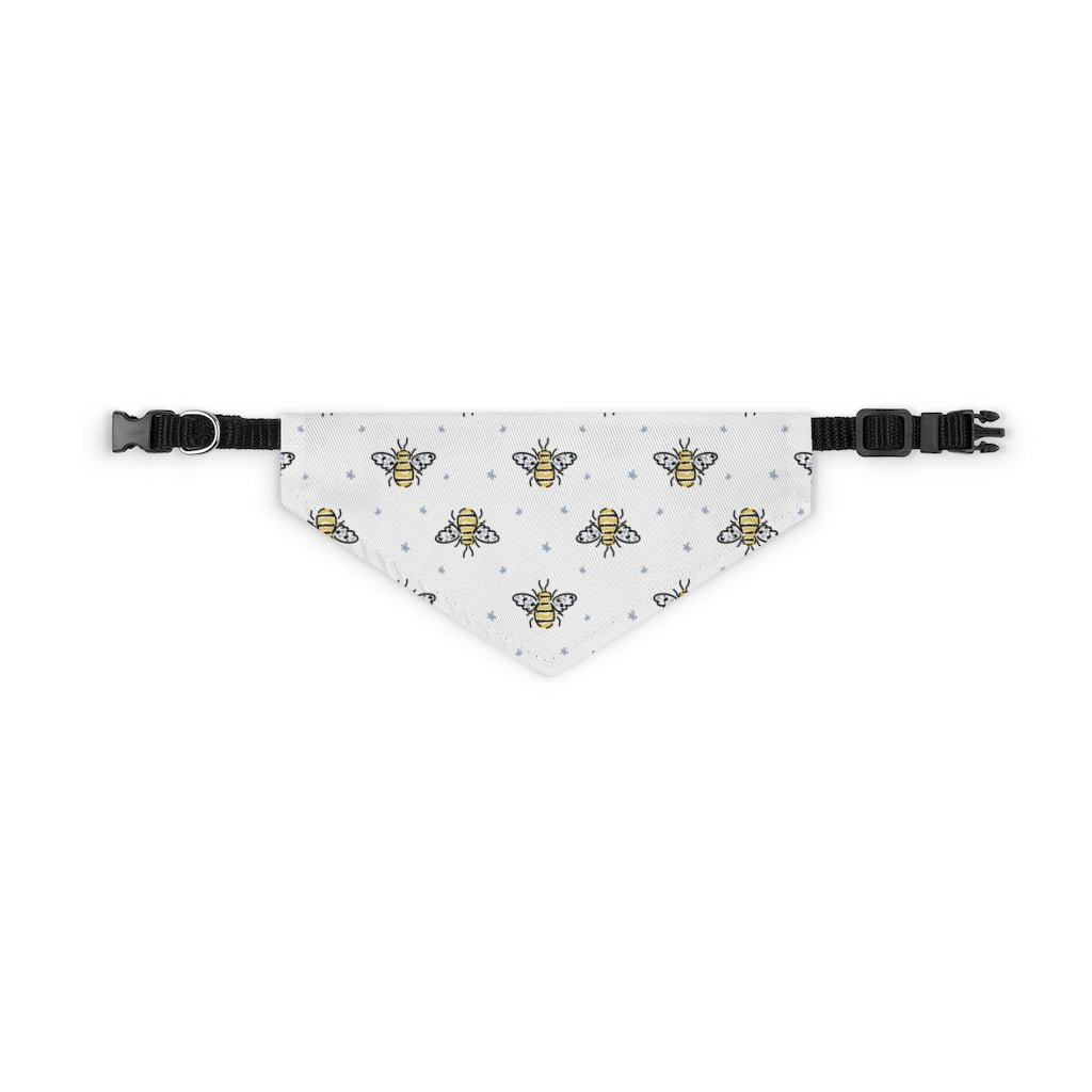Bumble Bee Dog Bandana / White