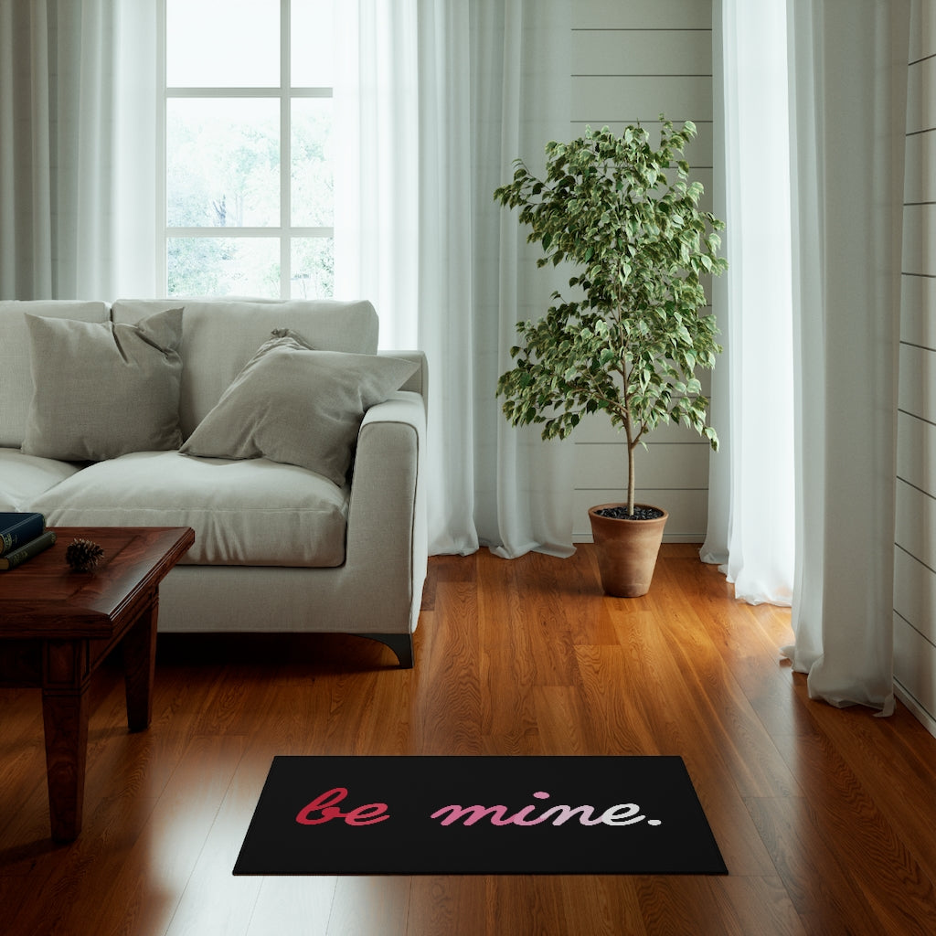 Be Mine Entry Rug / Black Pink