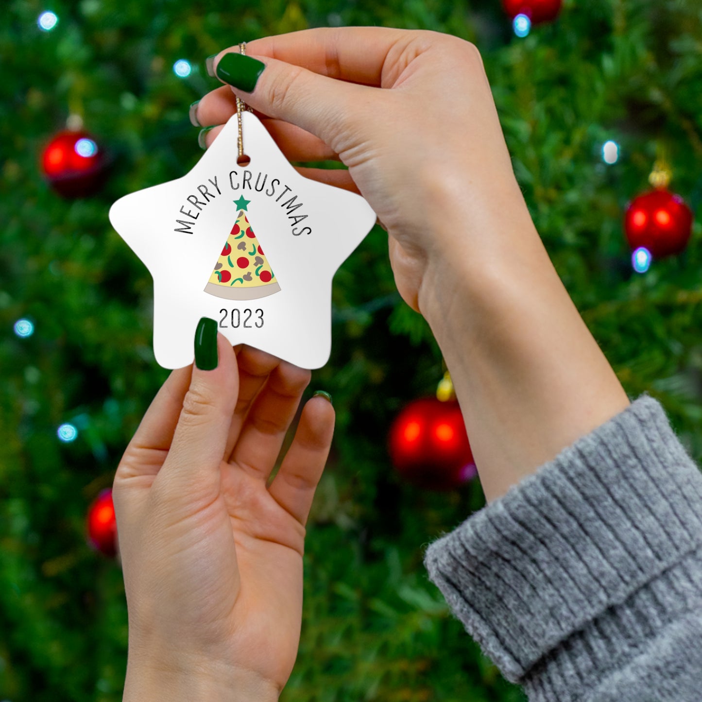 Merry Crustmas 2023 Pizza / Christmas Ornament