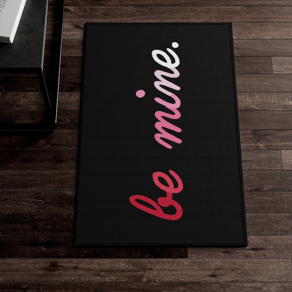 Be Mine Entry Rug / Black Pink
