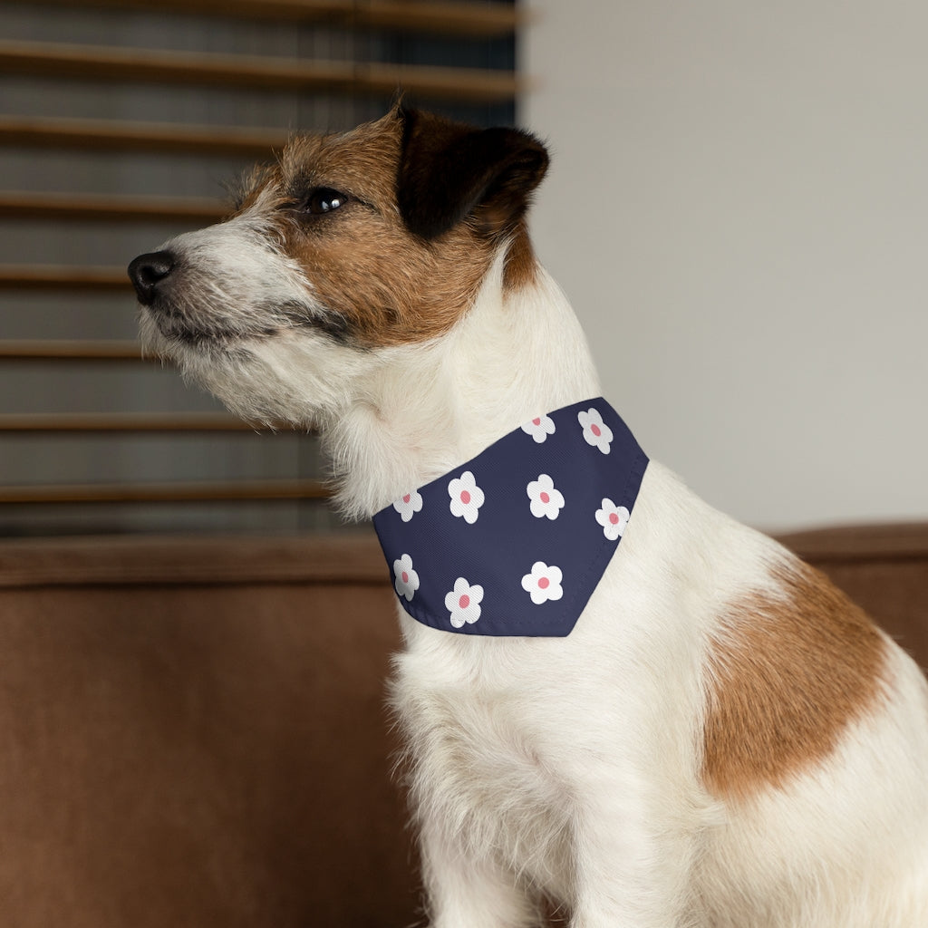 Betty Floral Dog Bandana / Navy