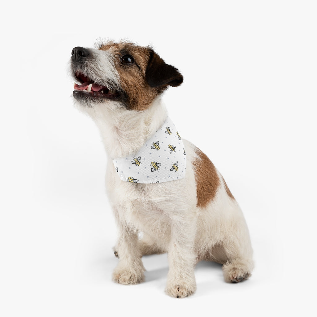 Bumble Bee Dog Bandana / White