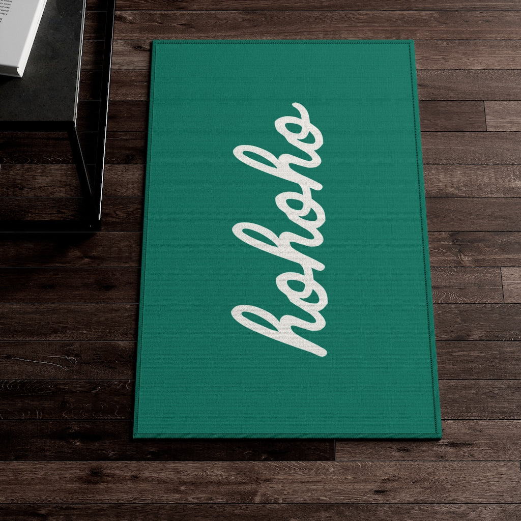 Ho Ho Ho Christmas Welcome Rug / Green