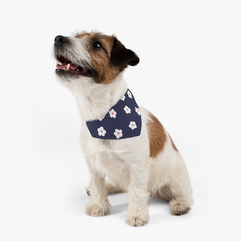Betty Floral Dog Bandana / Navy