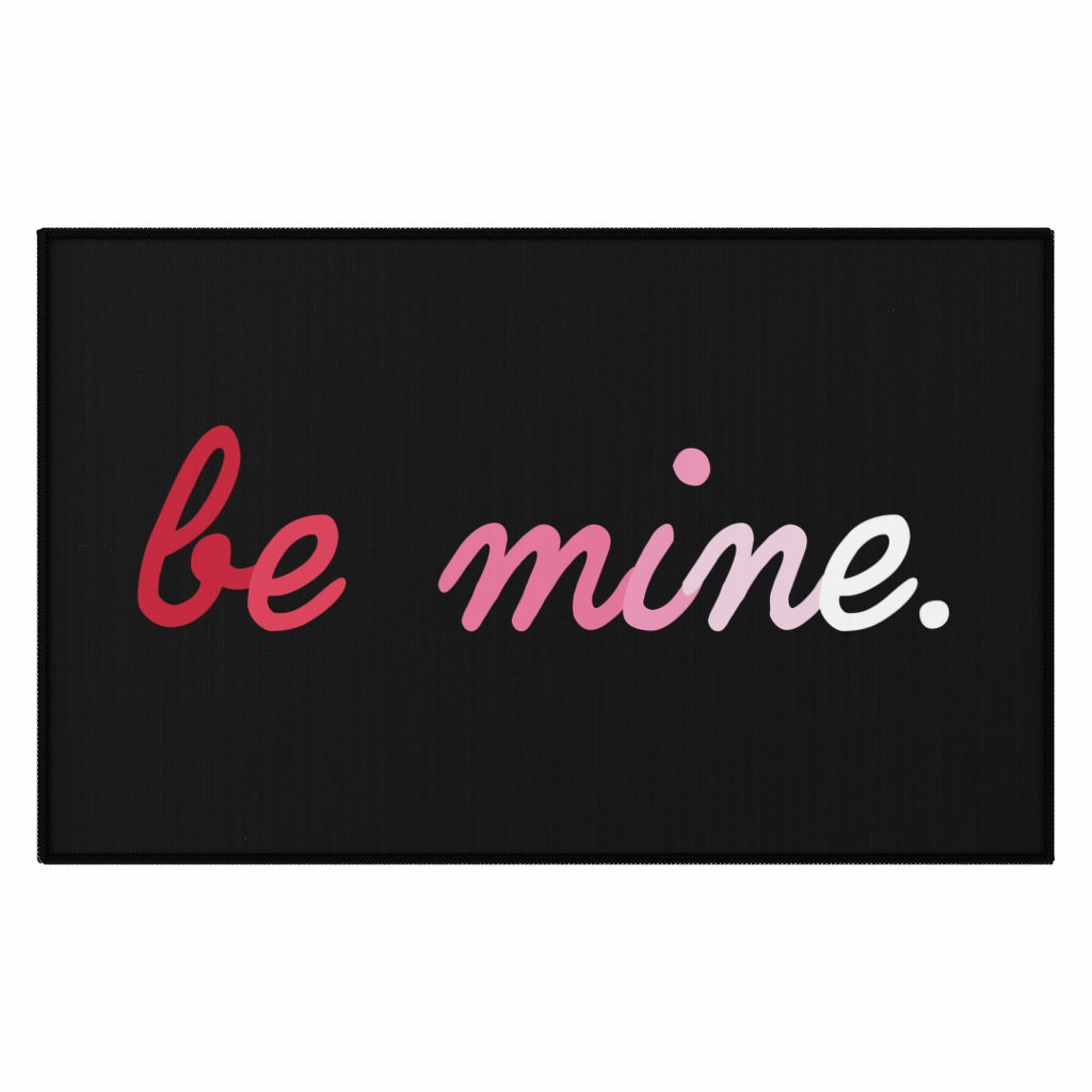 Be Mine Entry Rug / Black Pink