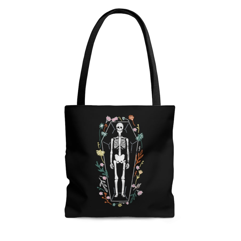 Skeleton / Halloween Tote Bag / Black