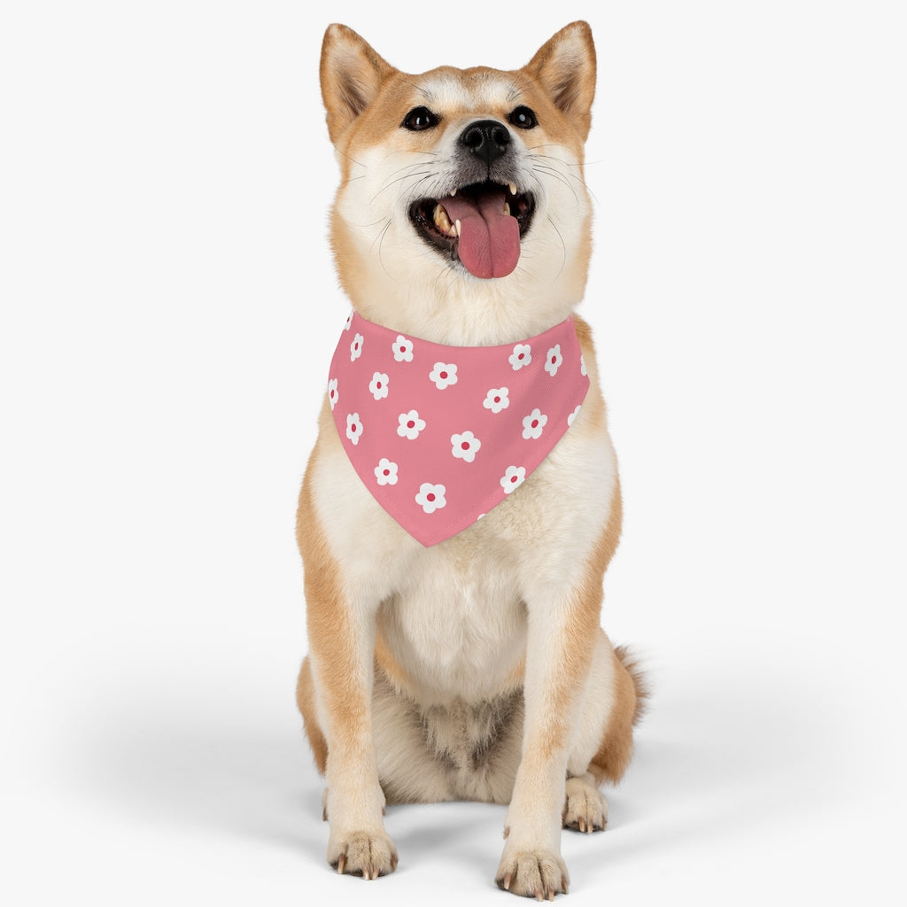 Betty Floral Dog Bandana / Coral Pink