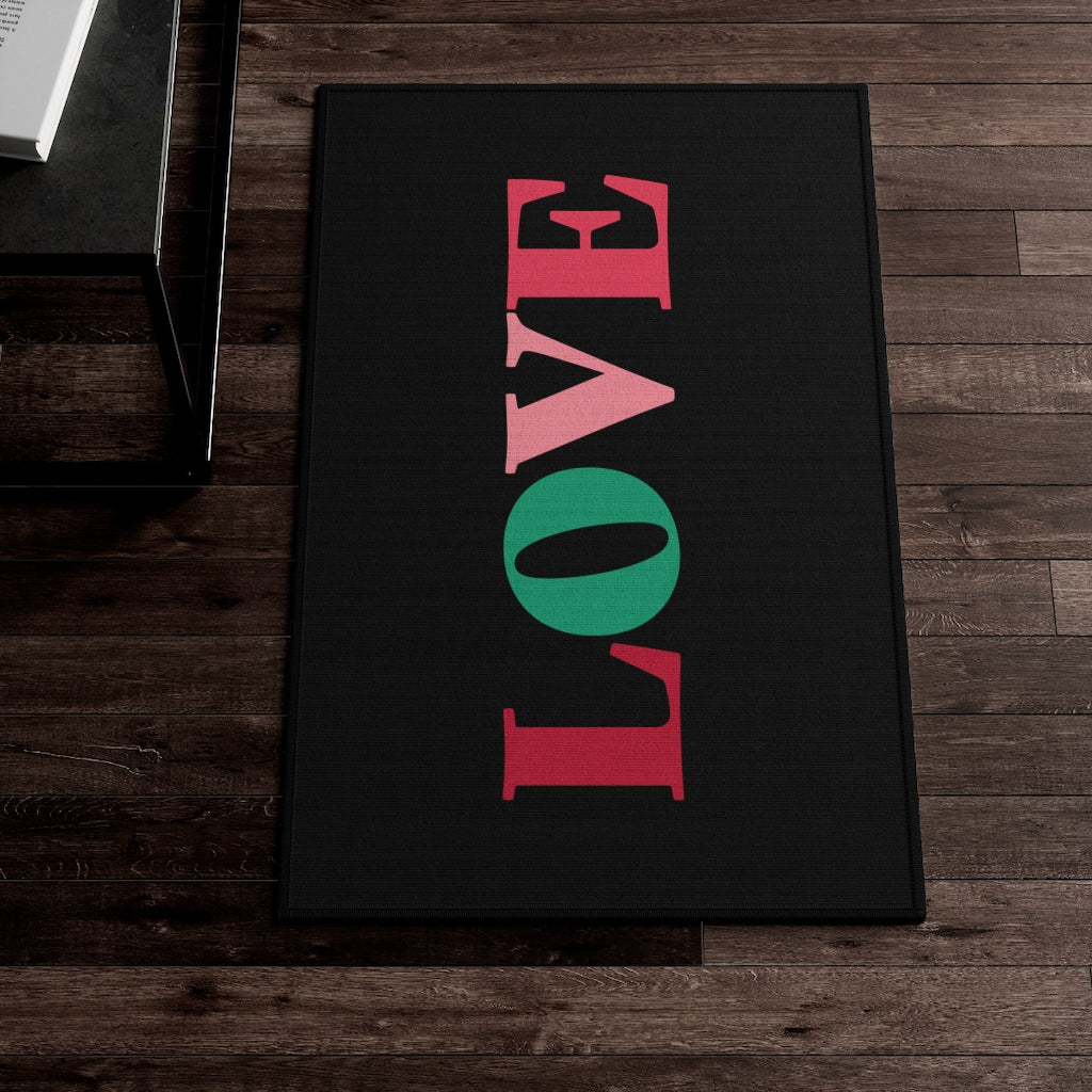 LOVE Christmas Welcome Rug / Black