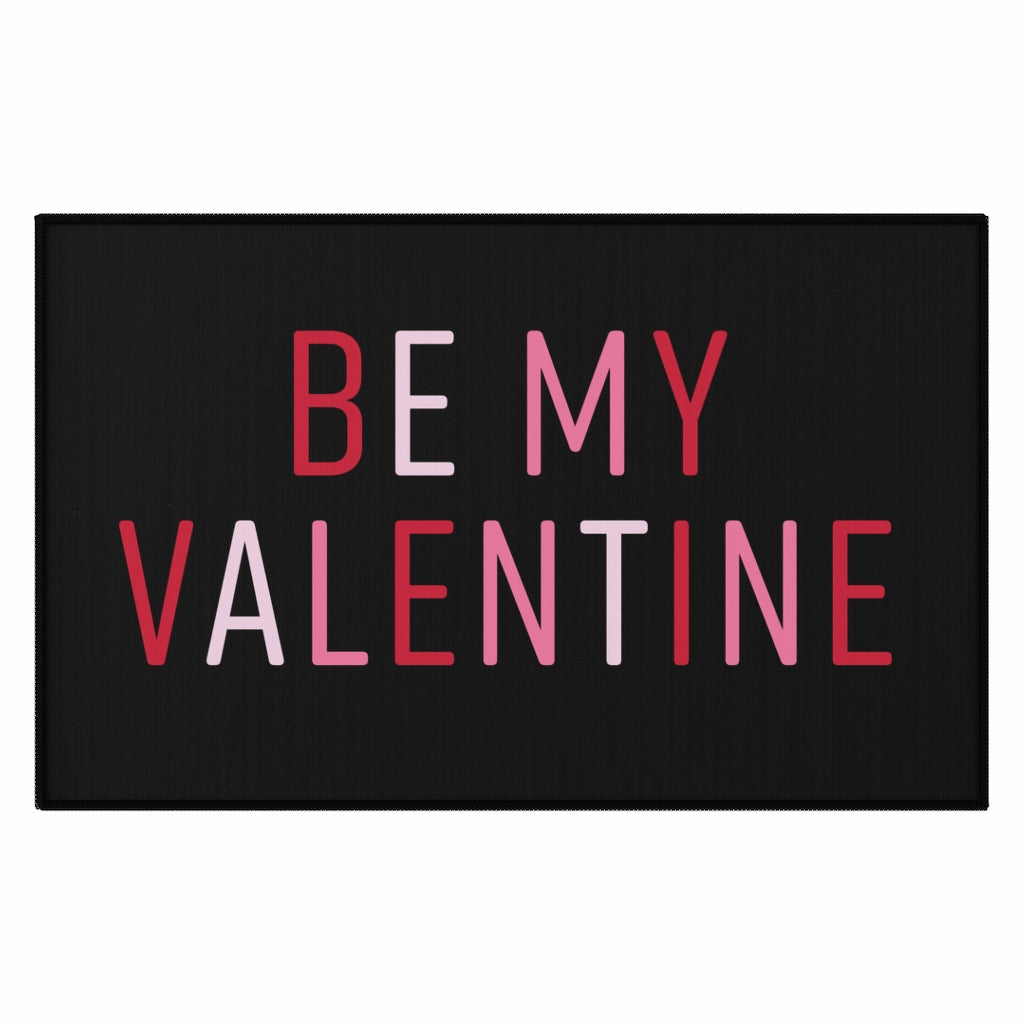 Be My Valentine Entry Rug / Black Pink