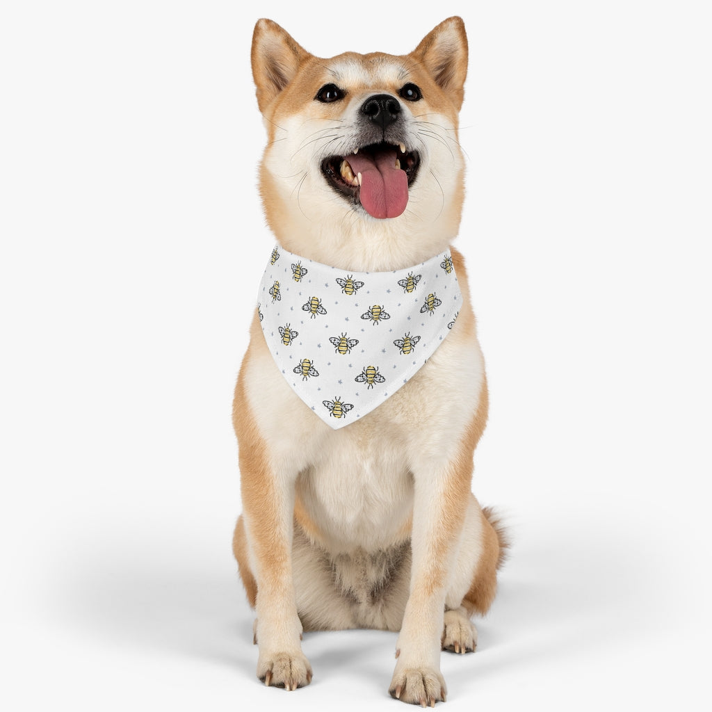 Bumble Bee Dog Bandana / White