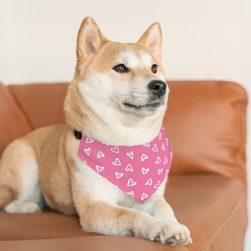 Aurora Hearts Dog Bandana / Pink