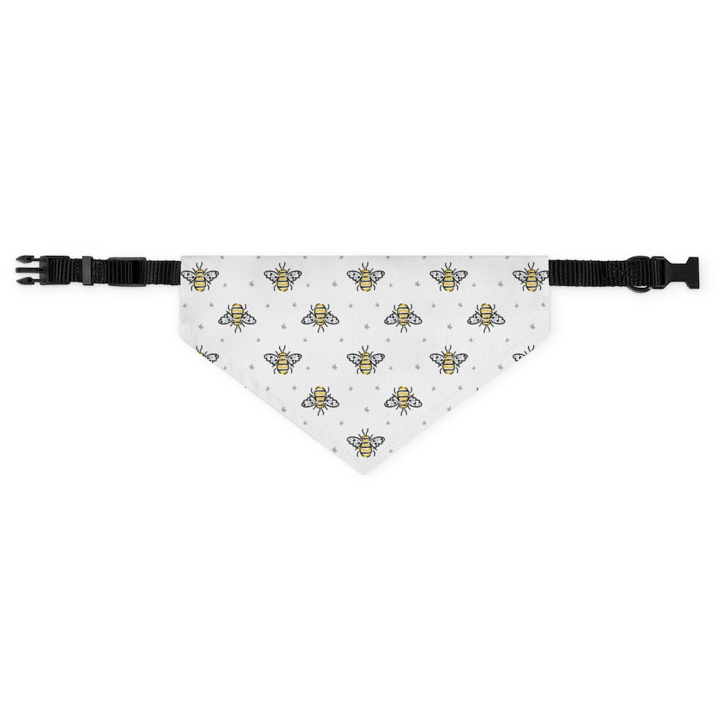 Bumble Bee Dog Bandana / White