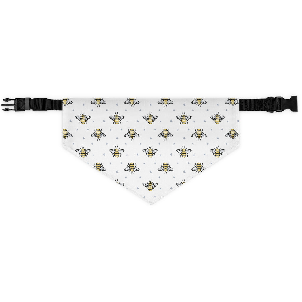 Bumble Bee Dog Bandana / White