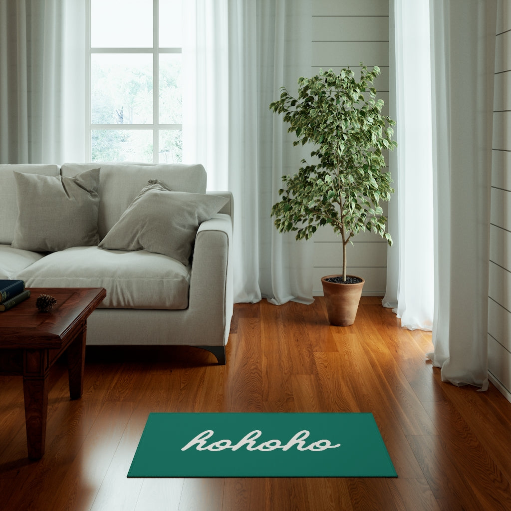 Ho Ho Ho Christmas Welcome Rug / Green