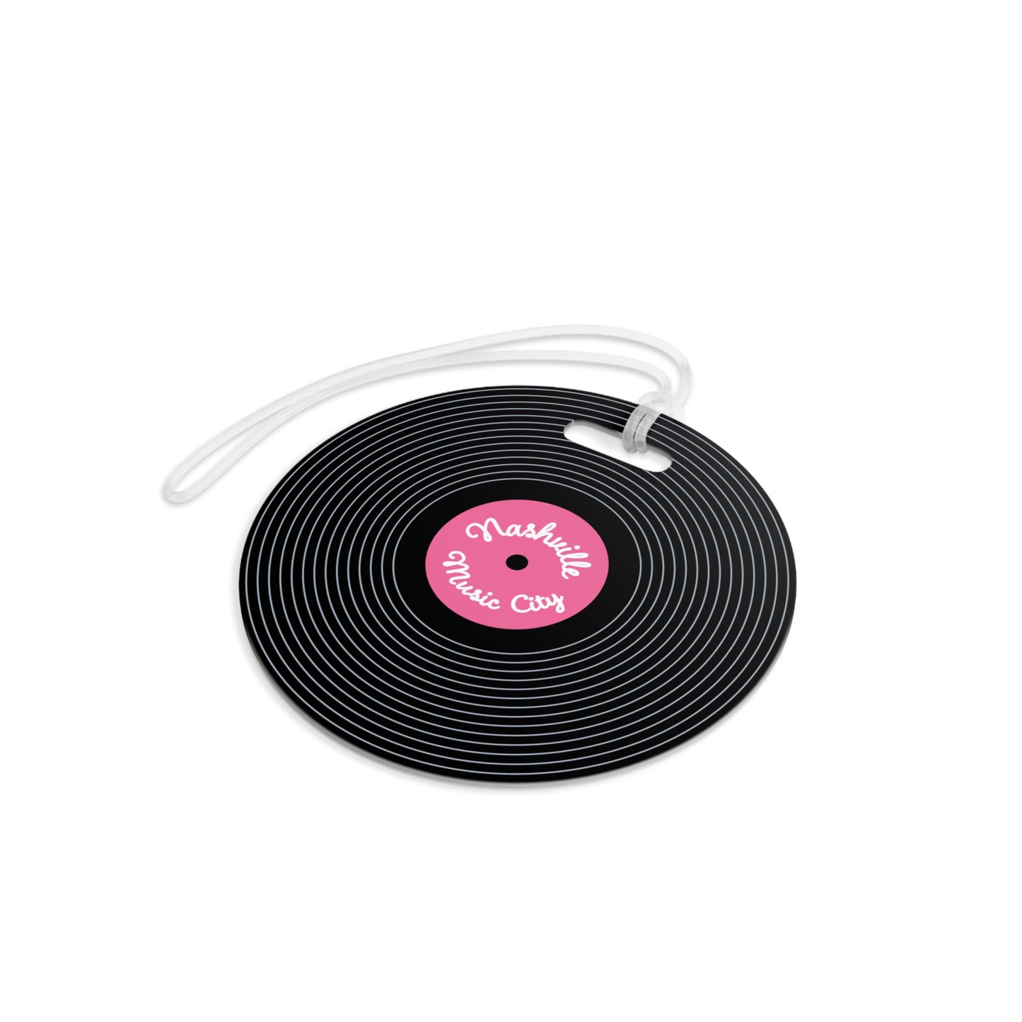 Nashville Music Record Luggage Tag / Pink