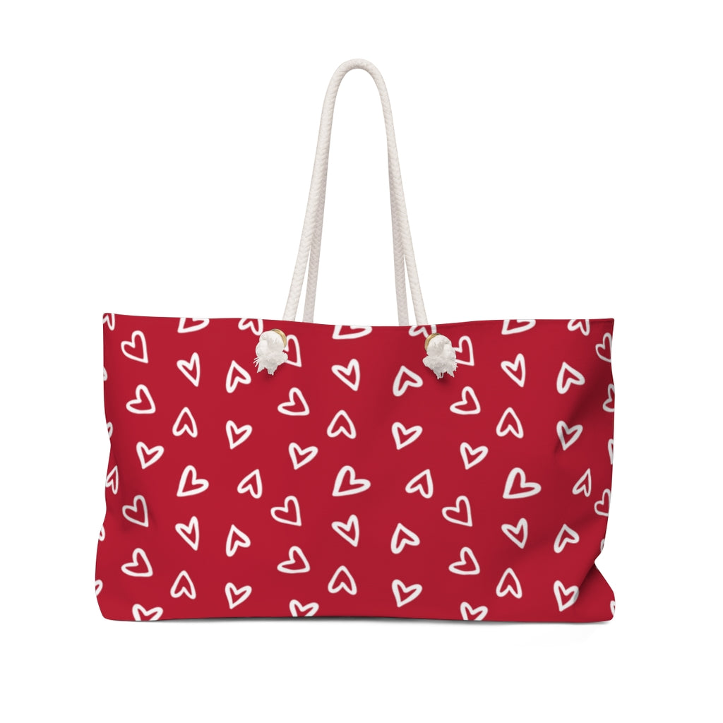 Aurora Hearts Weekender Bag / Red