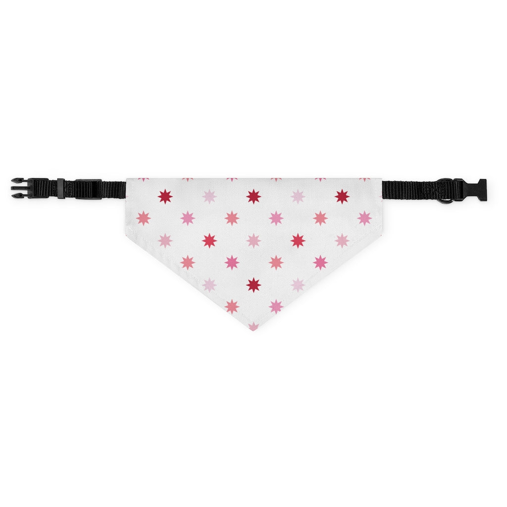 Geo Star Dog Bandana / White Pink