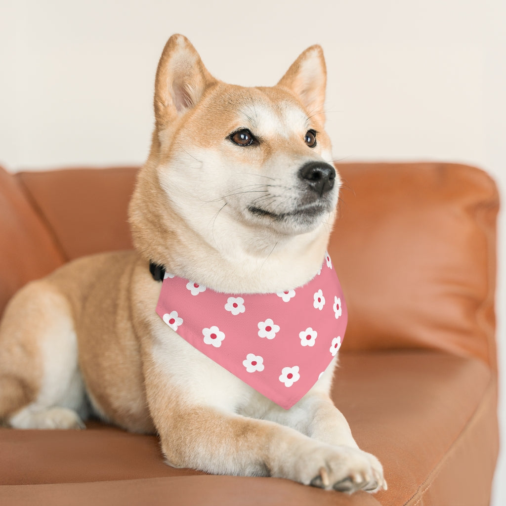 Betty Floral Dog Bandana / Coral Pink