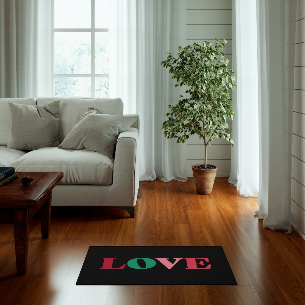 LOVE Christmas Welcome Rug / Black