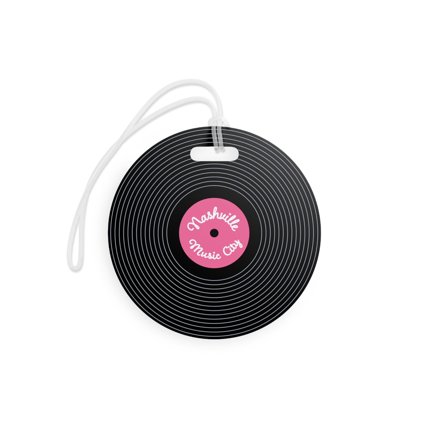 Nashville Music Record Luggage Tag / Pink
