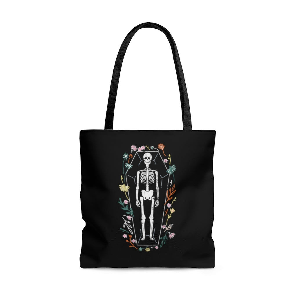 Skeleton / Halloween Tote Bag / Black