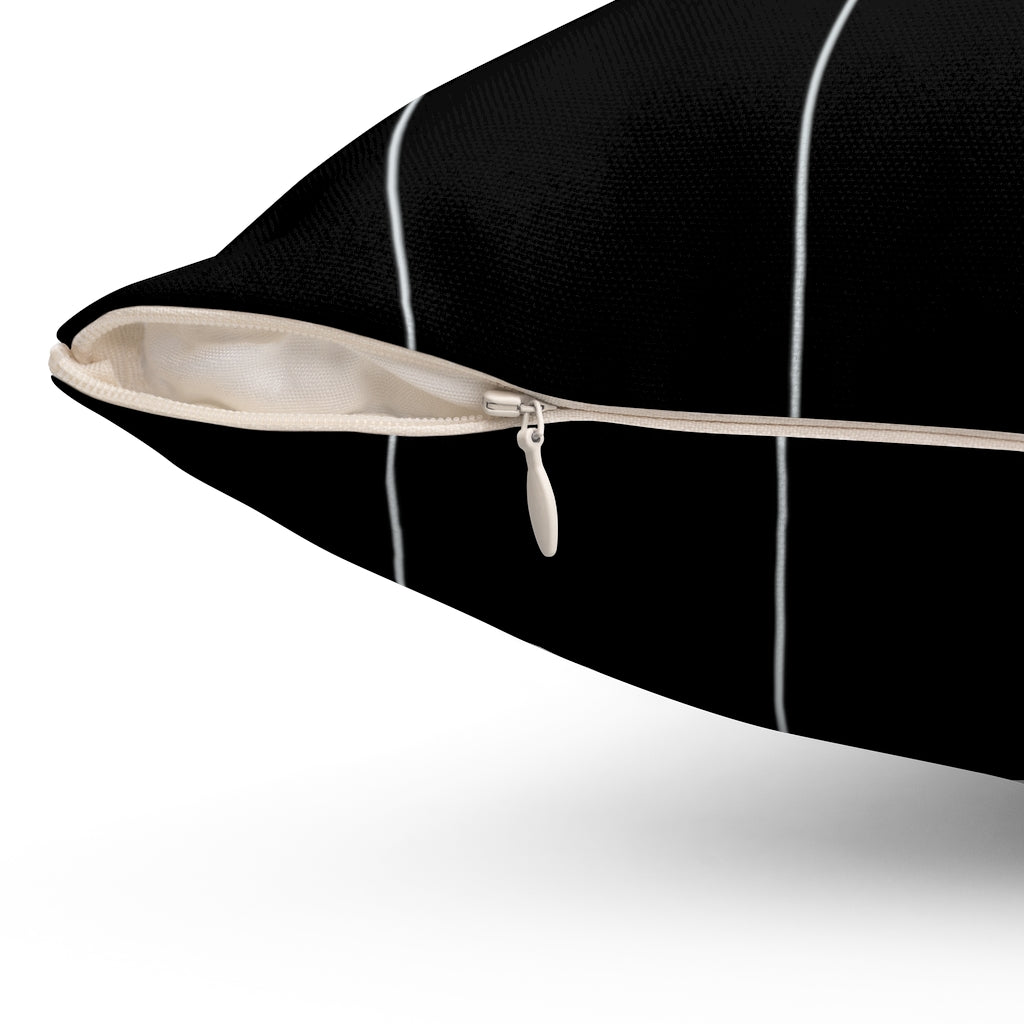 Classic Stripe Pillow Cover / Black Gray