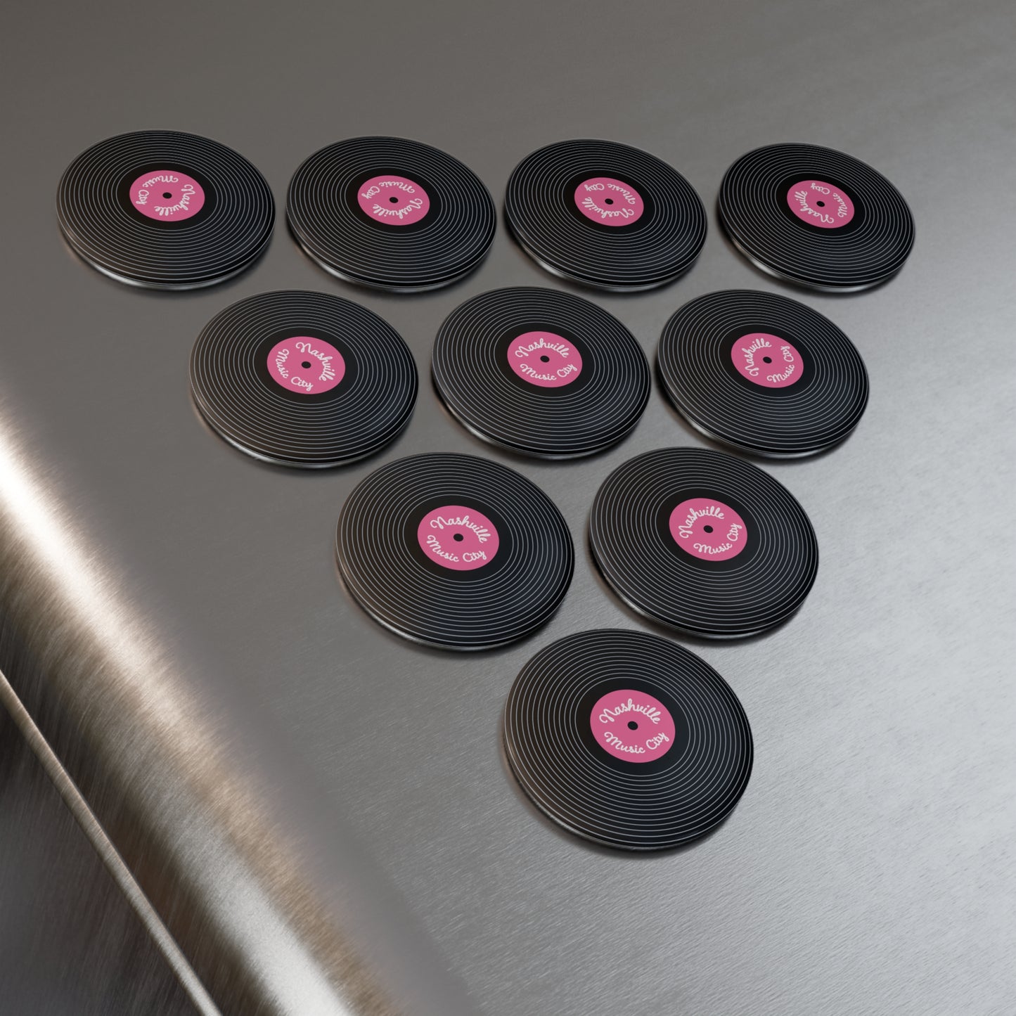 Nashville Music City Record Magnet / Pink