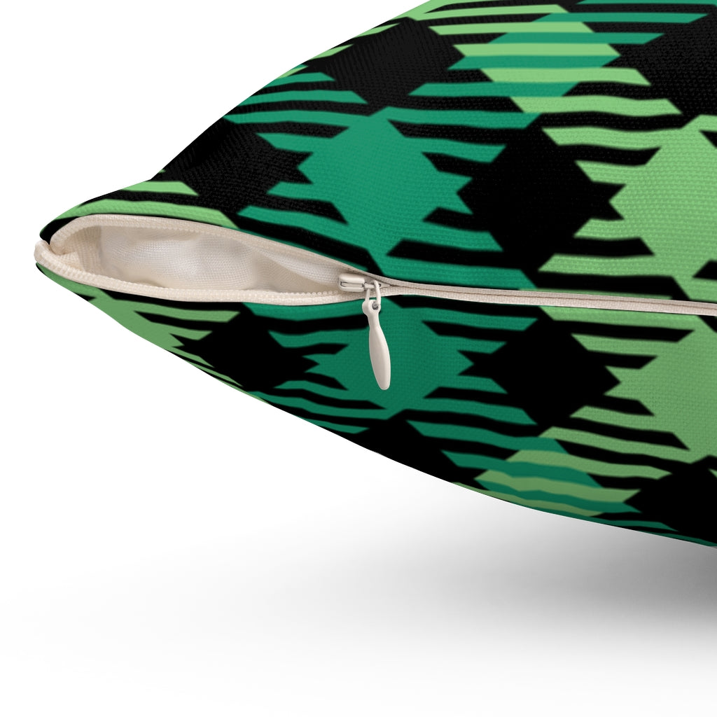 Midtown Plaid Pillow Cover / Green Black