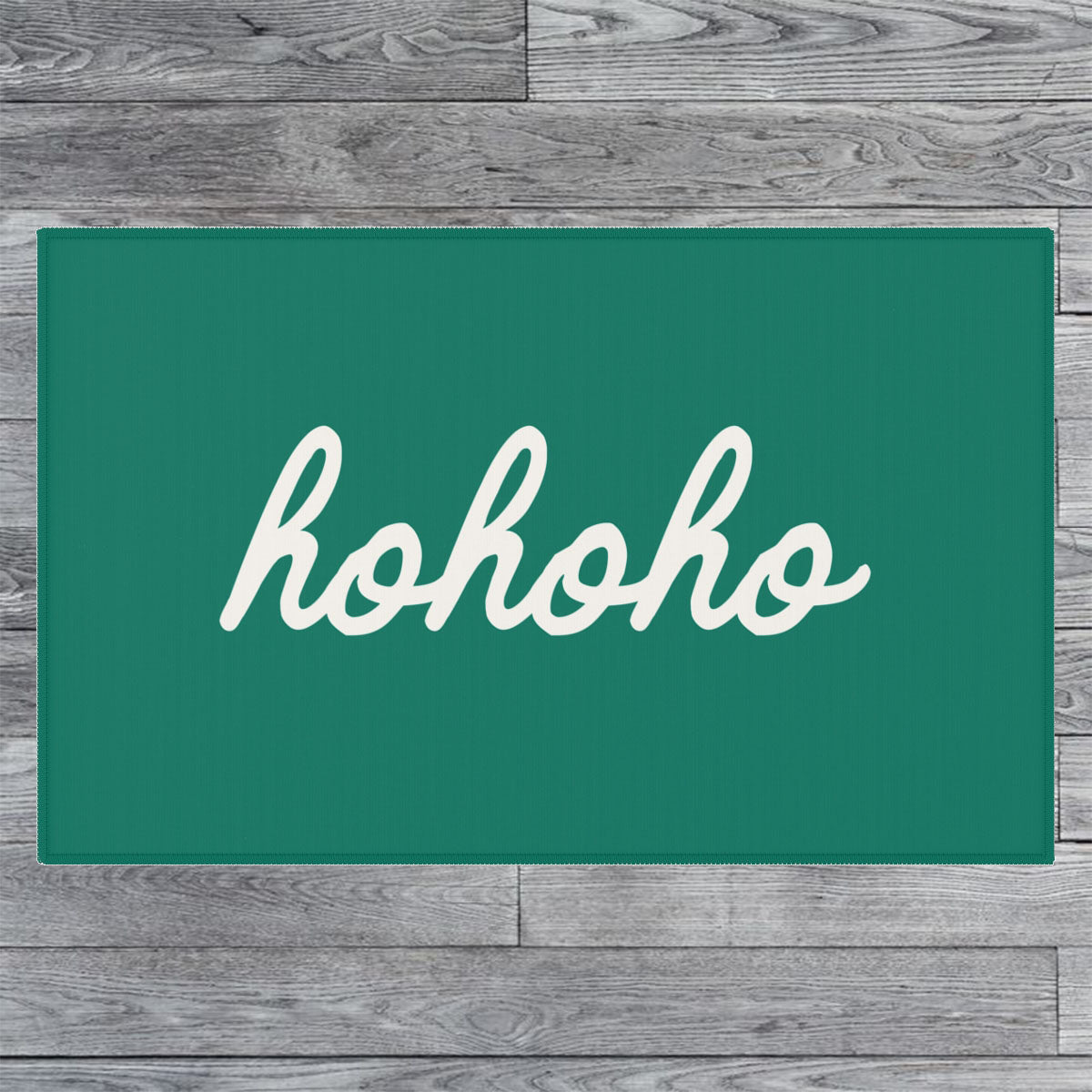 Ho Ho Ho Christmas Welcome Rug / Green