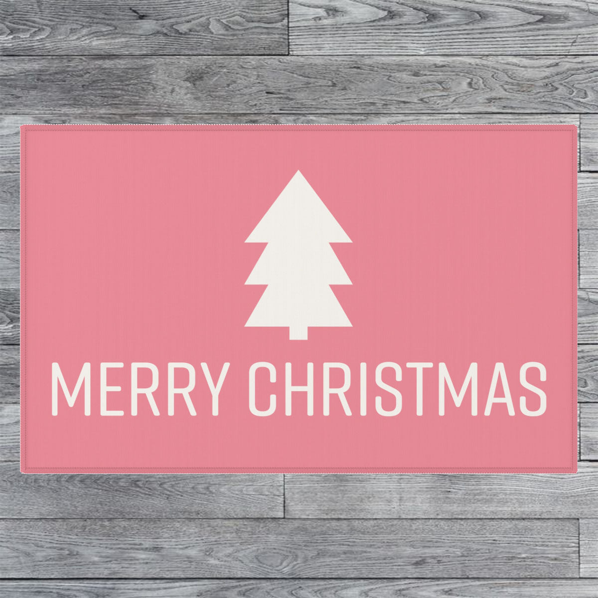 Merry Christmas Welcome Rug / Pink