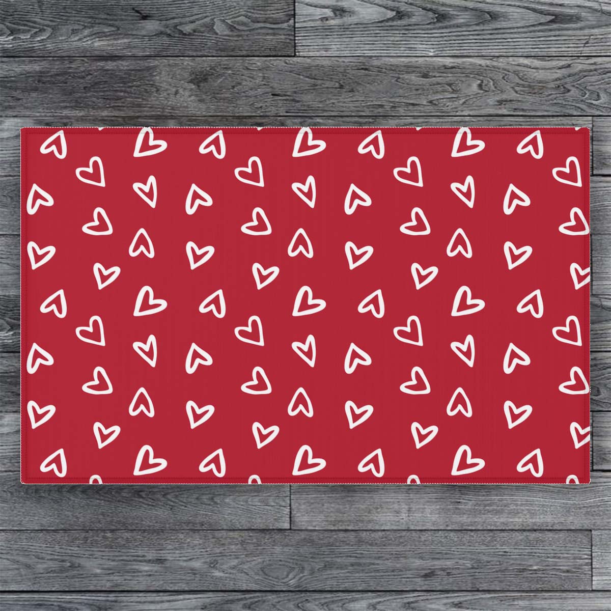 Aurora Hearts Entry Rug / Red