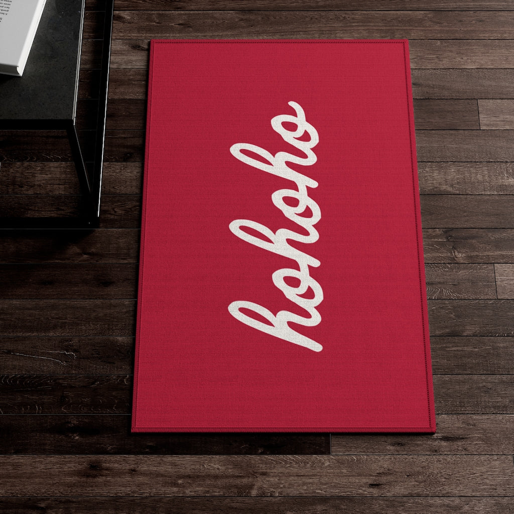 Ho Ho Ho Christmas Welcome Rug / Red