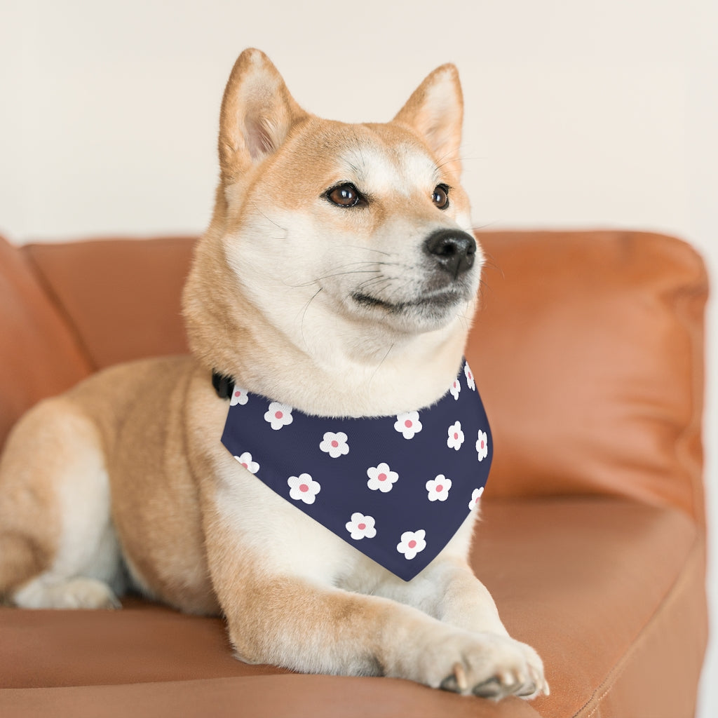 Betty Floral Dog Bandana / Navy
