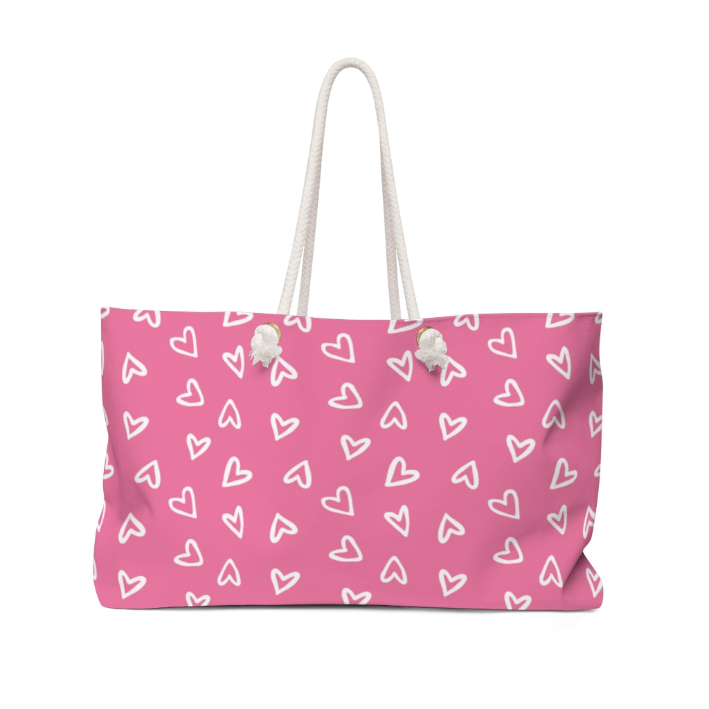 Aurora Hearts Weekender Bag / Pink