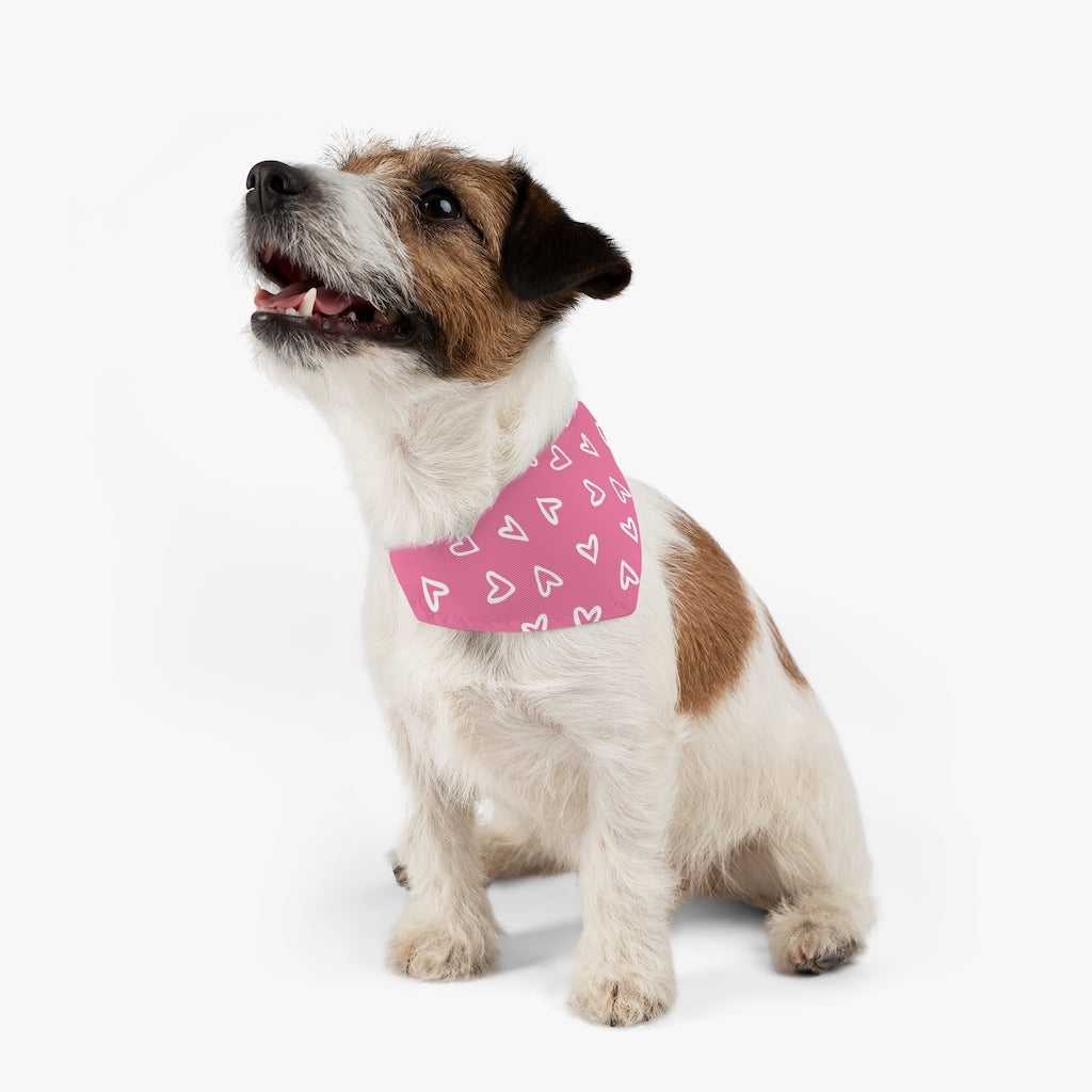 Aurora Hearts Dog Bandana / Pink
