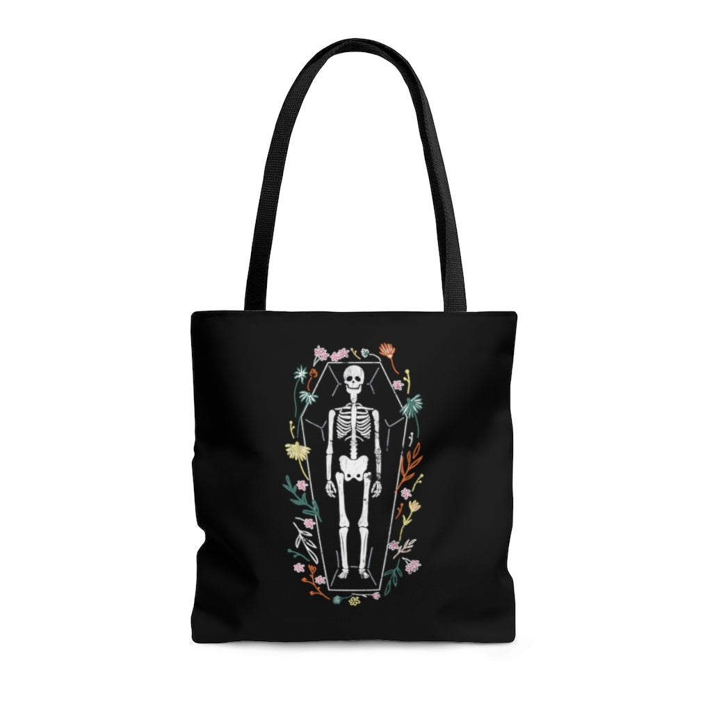 Skeleton / Halloween Tote Bag / Black