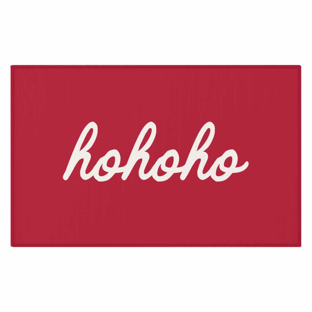 Ho Ho Ho Christmas Welcome Rug / Red