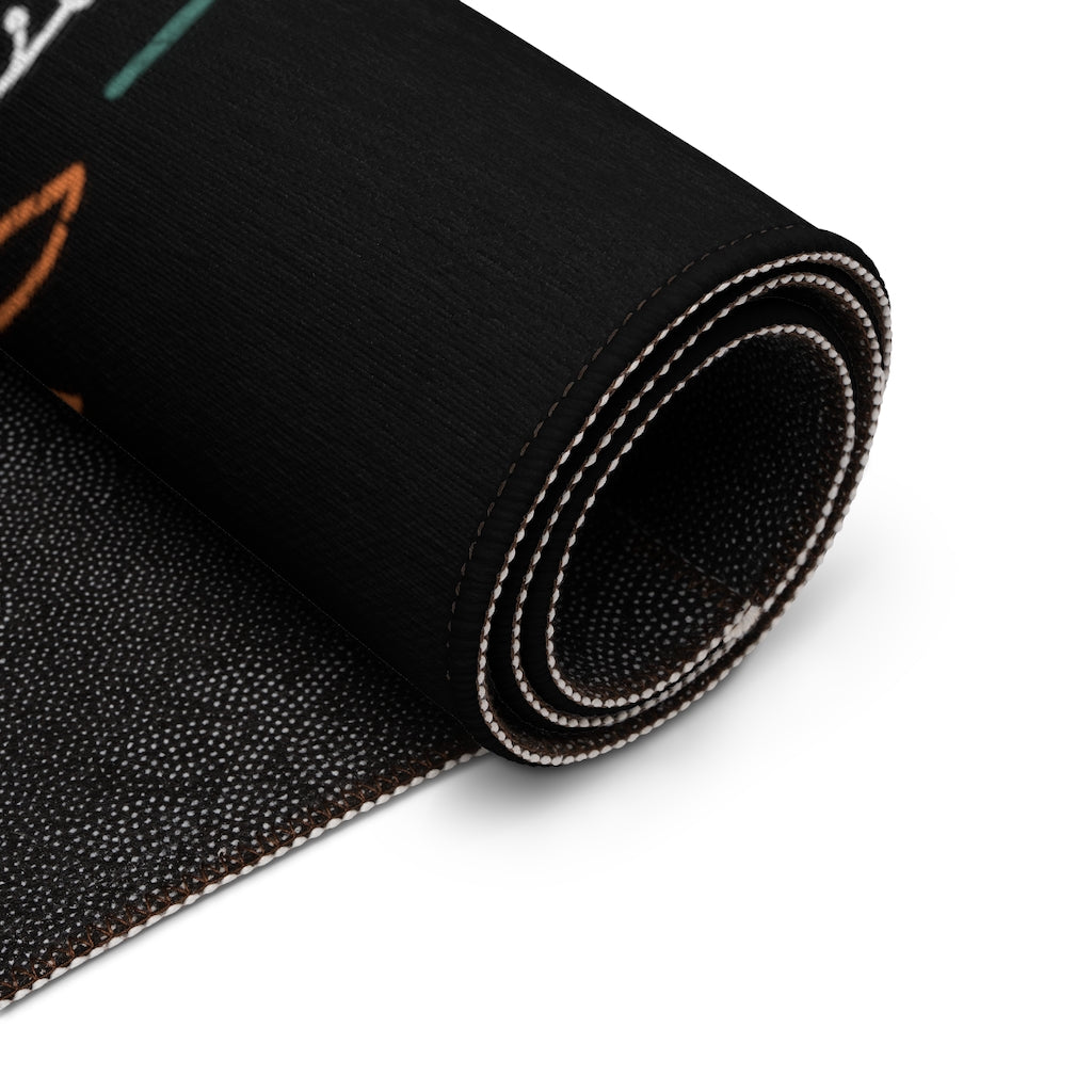 Skeleton / Halloween Vertical Entry Rug / Black