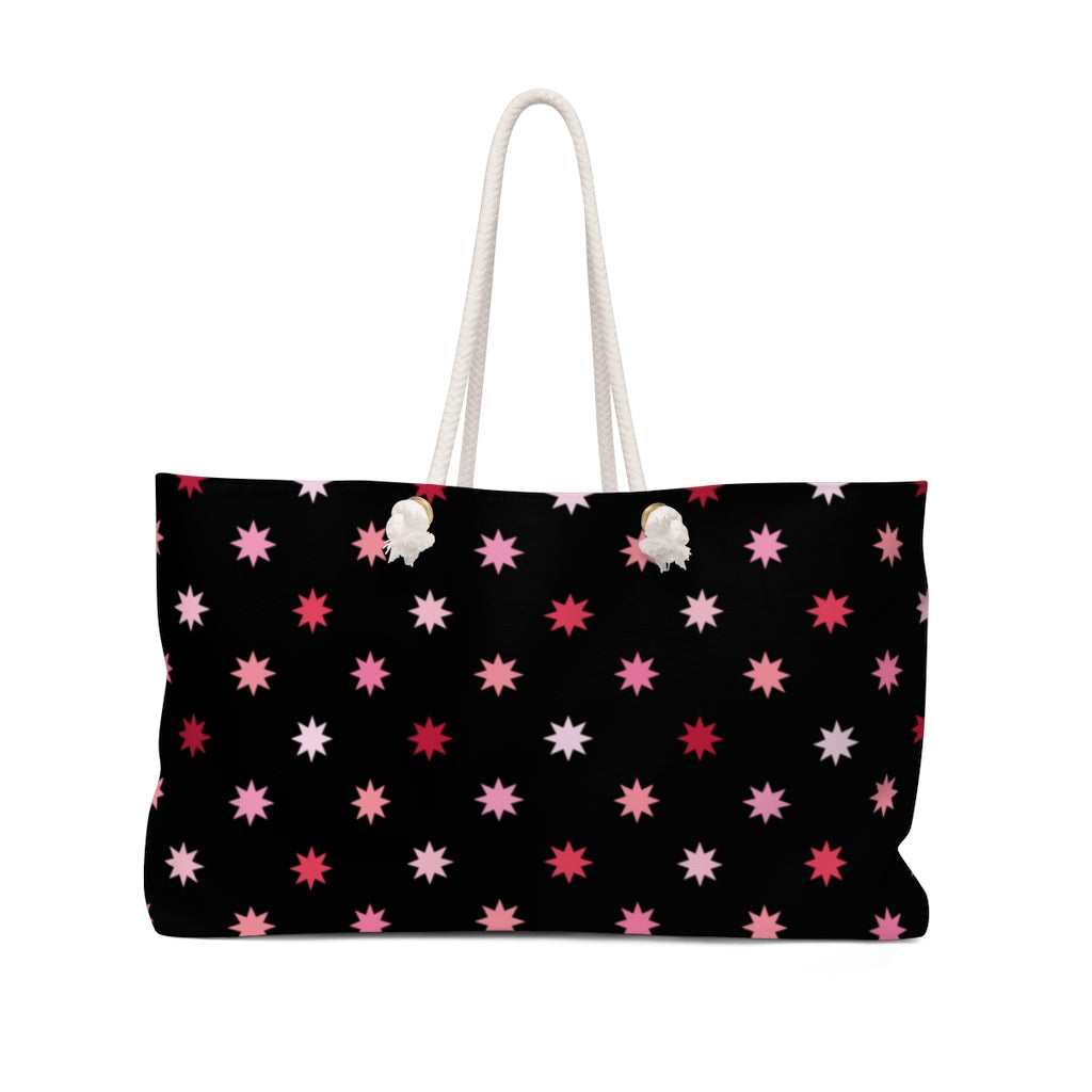 Geo Star Weekender Bag / Black Pink