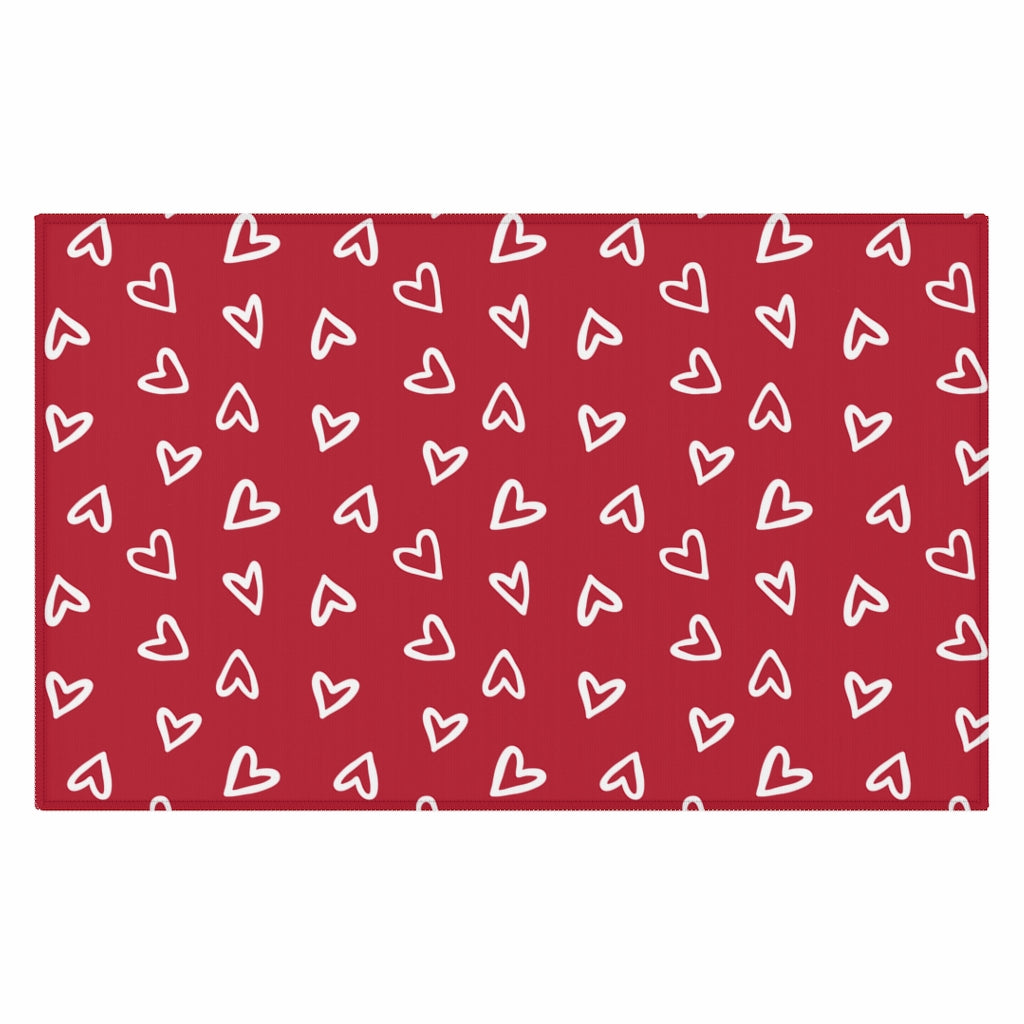 Aurora Hearts Entry Rug / Red