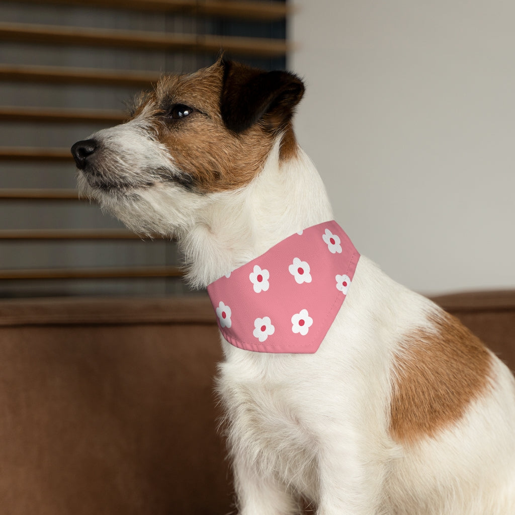Betty Floral Dog Bandana / Coral Pink