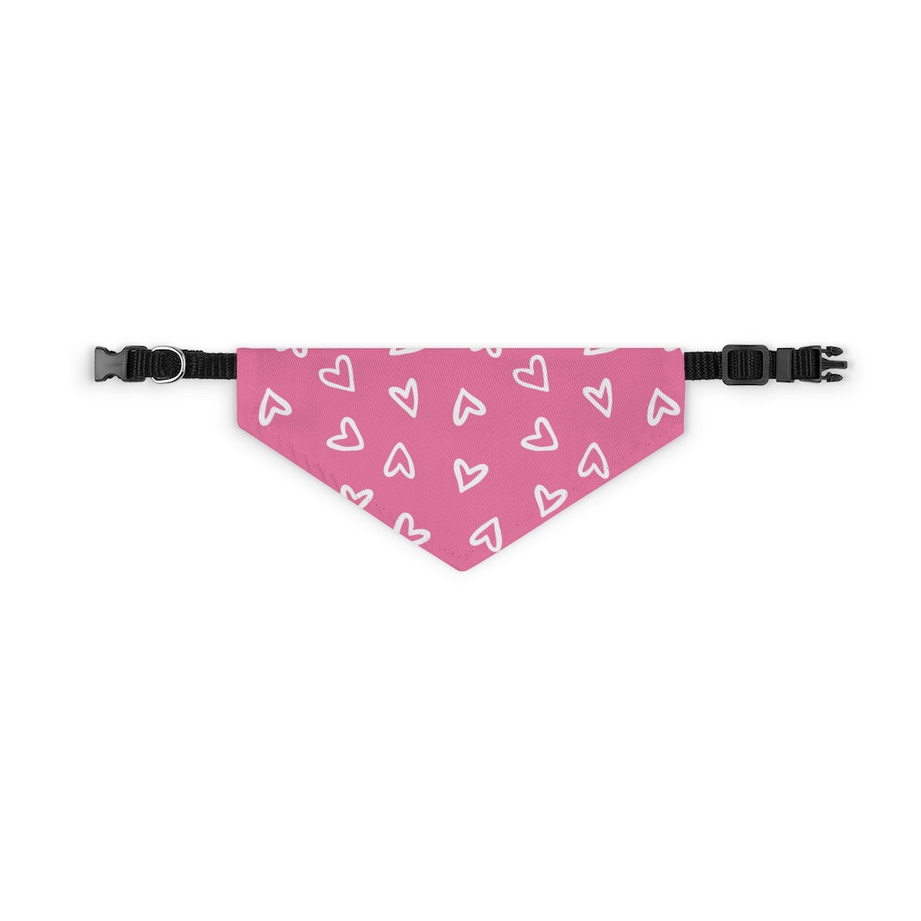 Aurora Hearts Dog Bandana / Pink