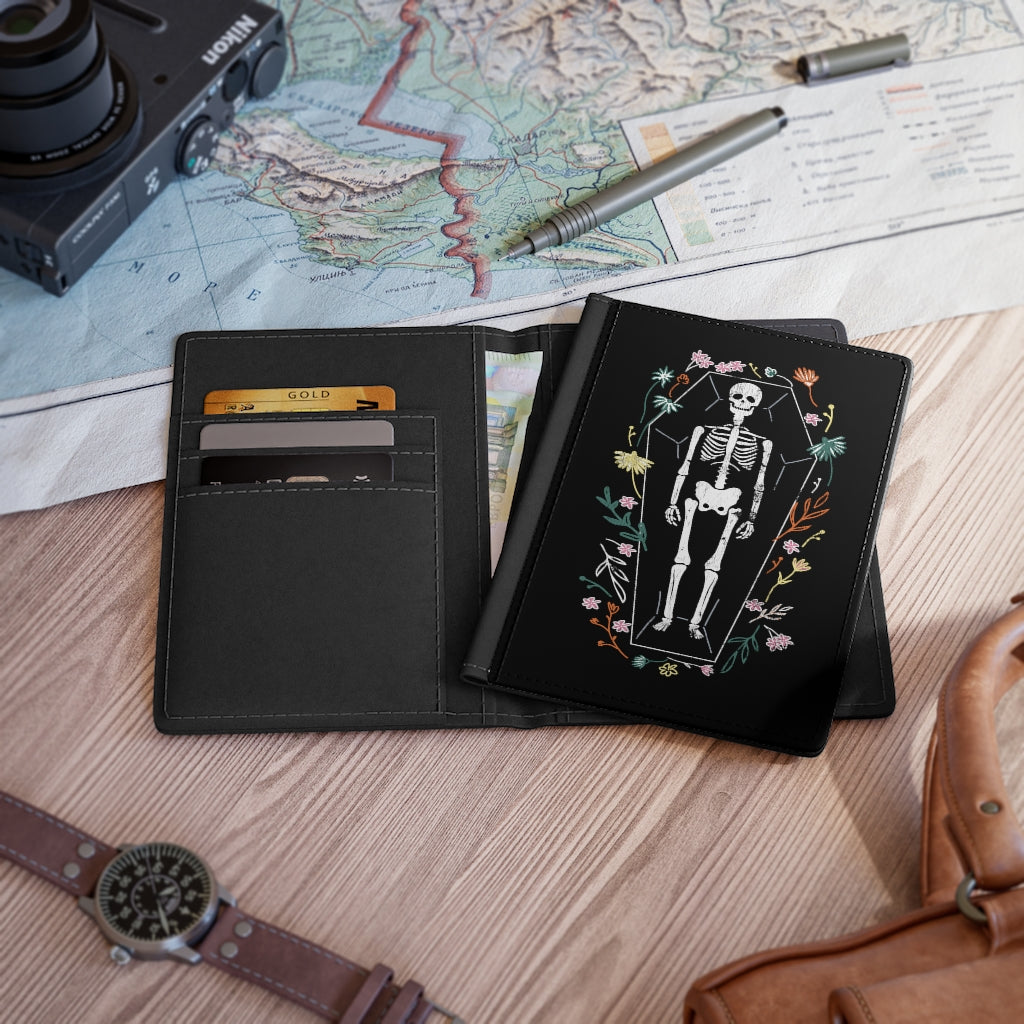 Skeleton / Halloween Passport Cover / Black