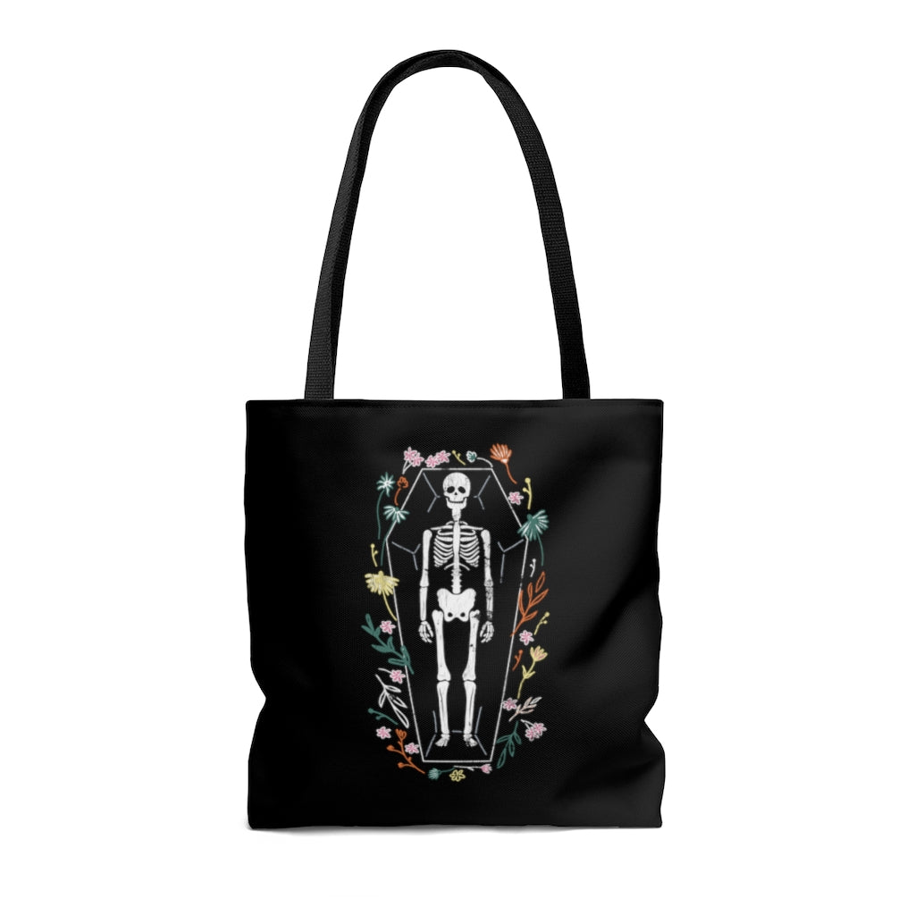 Skeleton / Halloween Tote Bag / Black