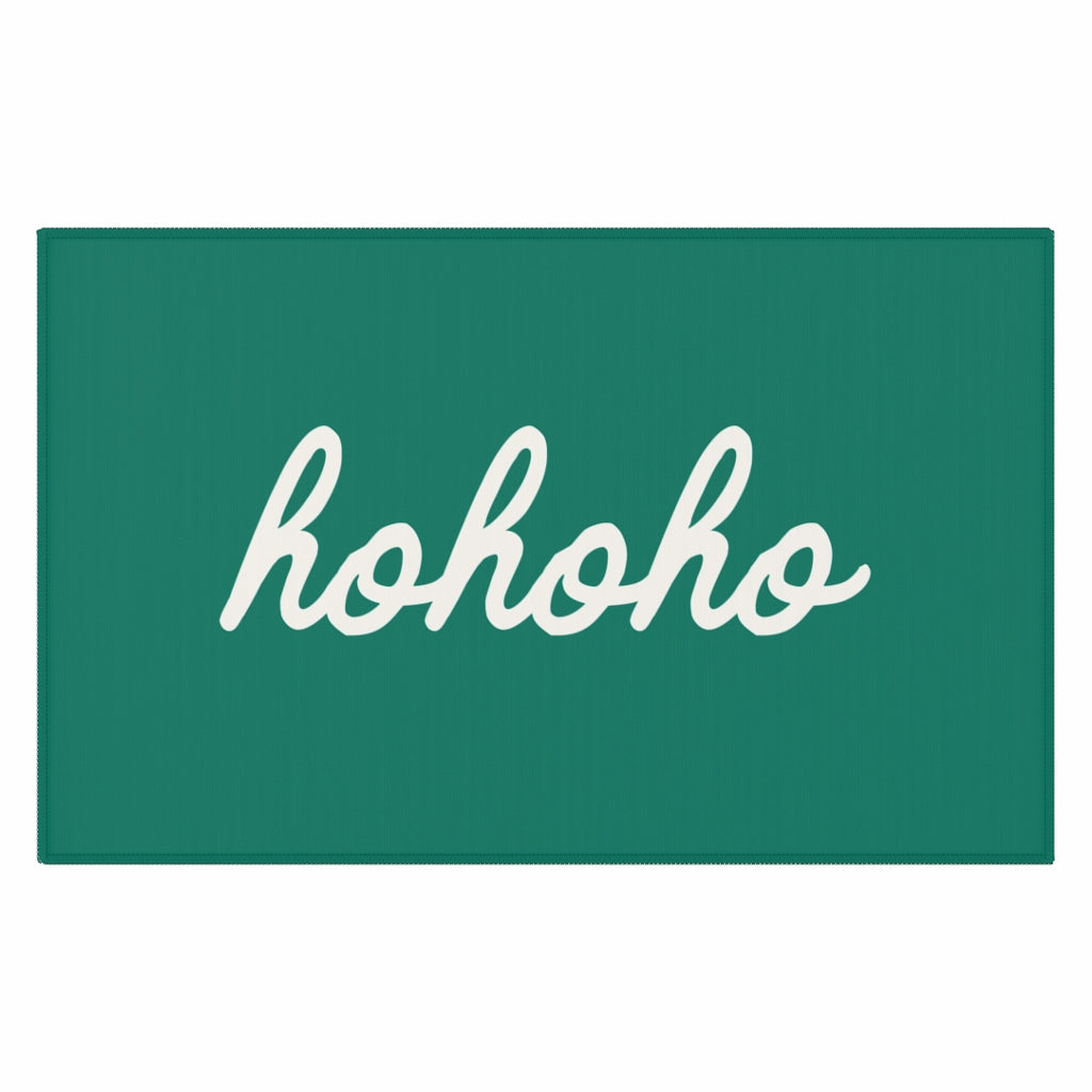 Ho Ho Ho Christmas Welcome Rug / Green