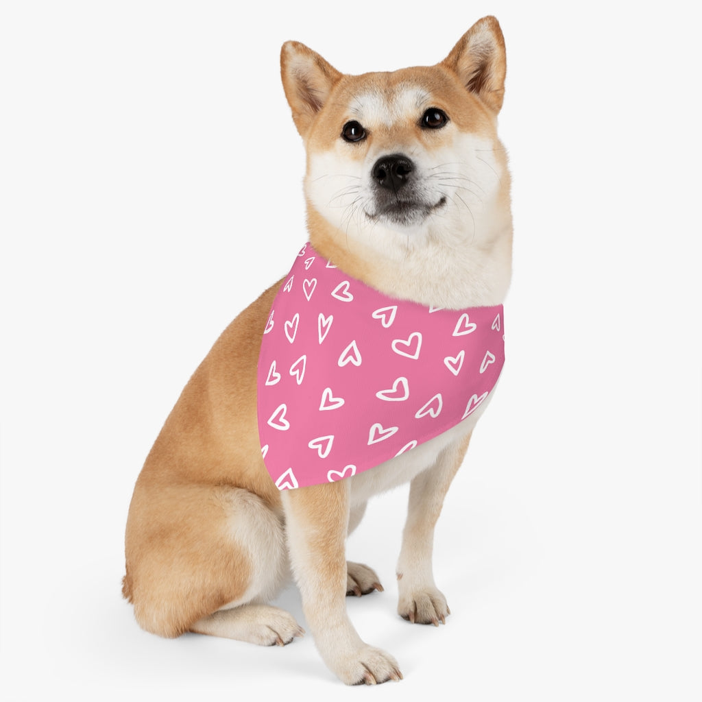 Aurora Hearts Dog Bandana / Pink