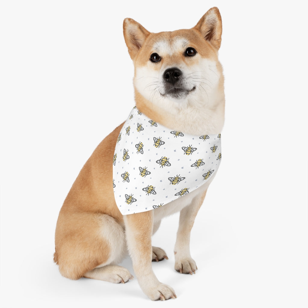 Bumble Bee Dog Bandana / White