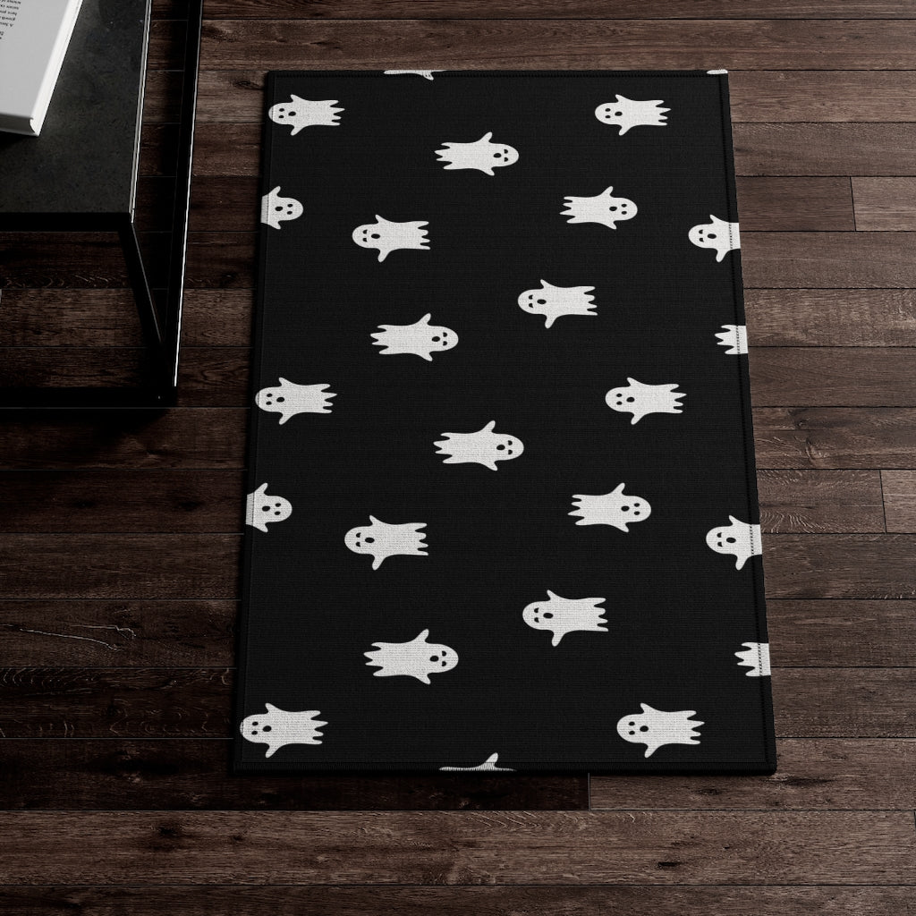 Spooky Little Ghosts Rug / Black